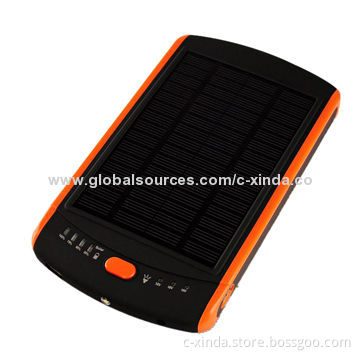 Solar chargers for laptop and mobile phone with 23000mAh lithium battery and Polysilicon 15V 150mA